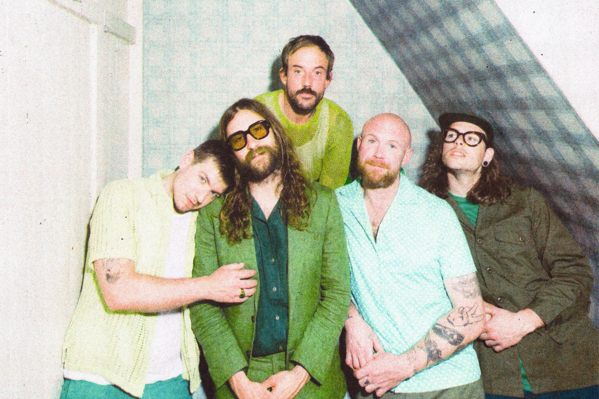<p>The sound of strength in numbers: Idles, front left to right: Jon Beavis, Mark Bowen, Joe Talbot, Adam Devonshire, Lee Kiernan </p>